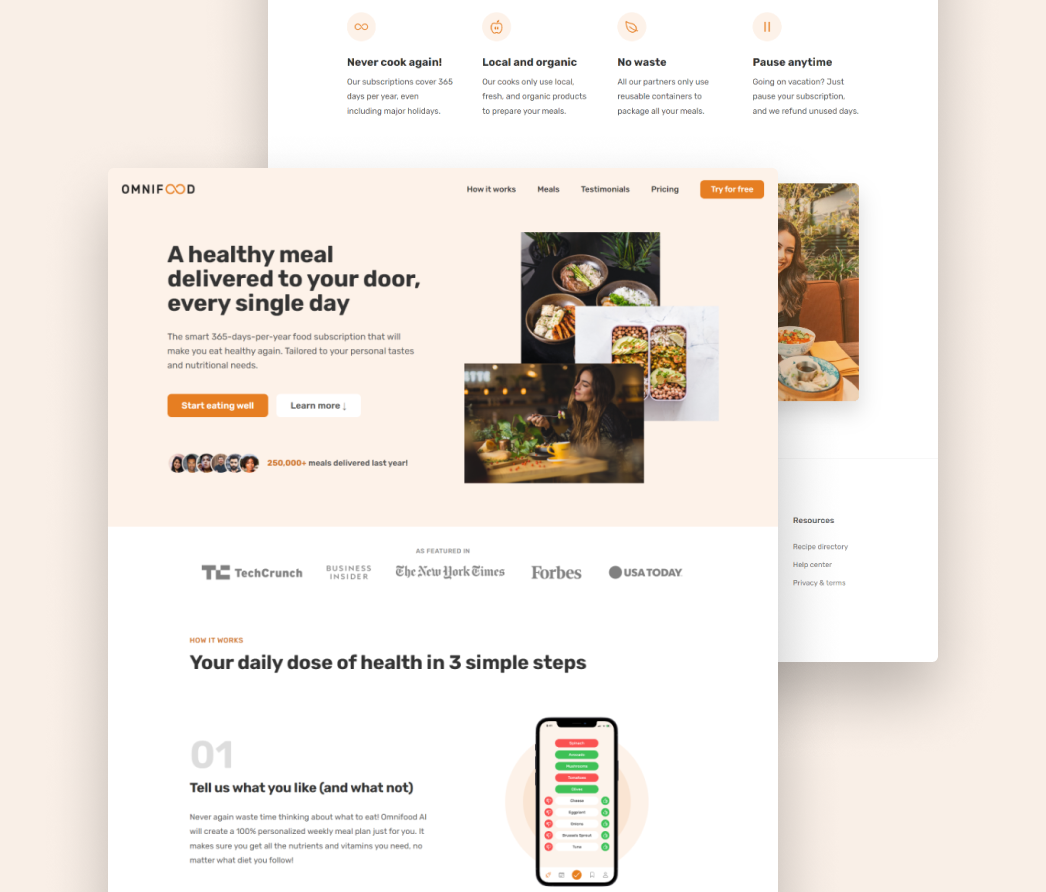 Image of Omnifood Website